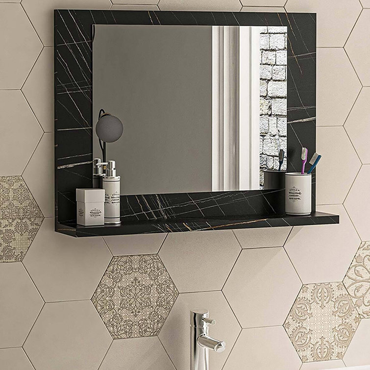 Yurupa Rectangle Wall Mirror with Shelves Wayfair.co.uk